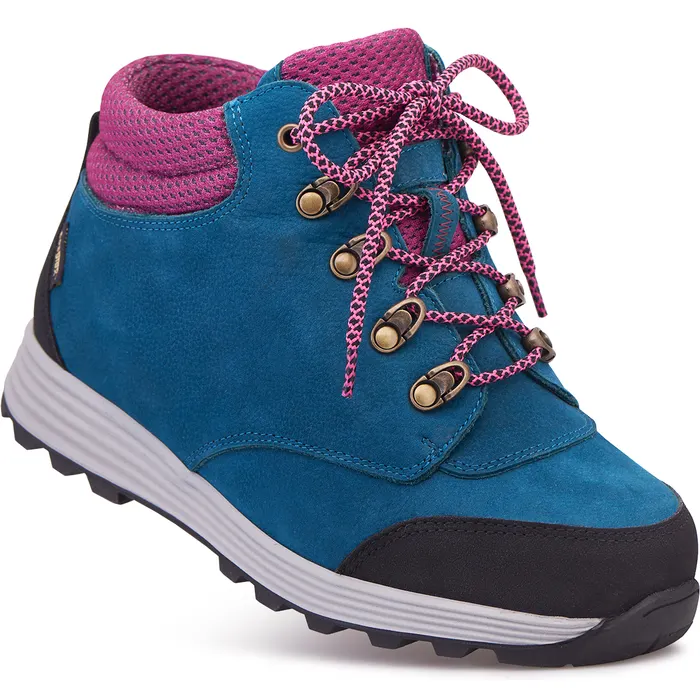 A close up view of the Cosyfeet Moose High-Performance in Teal Multi on a white background.