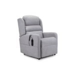 A Camberley Riser Recliner sitting slightly right of the camera, on a white background.