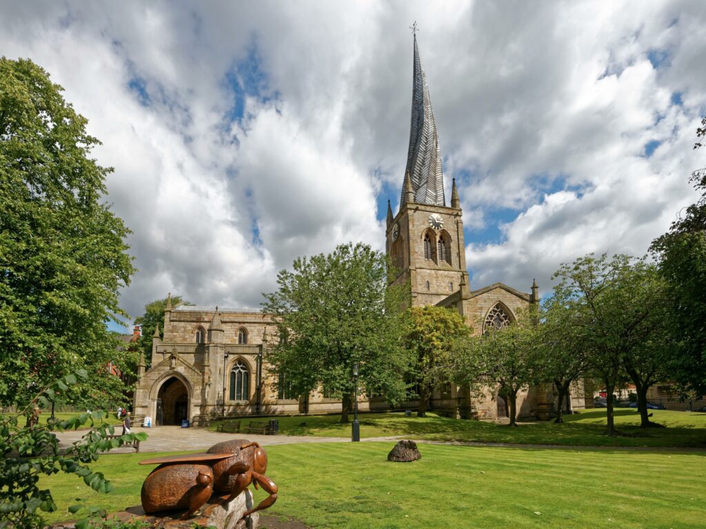 Chesterfield's Crooked Spire used to identify Premier Community's home care in Chesterfield location