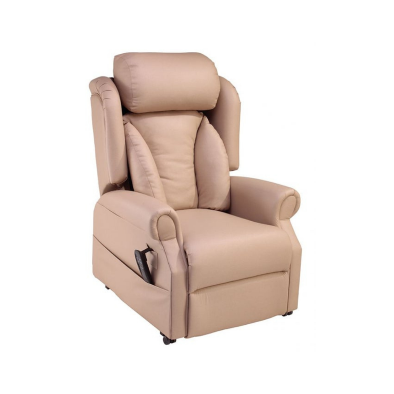 Jubilee Dual Motor in Leather Riser Recliner on a white background.