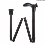 A Able2 Comfort Grip Adjustable Folding Walking Stick Bottom being folded slightly out, on a white background.