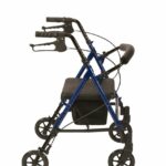 Adjustable Seat Height Aluminium Rollator on a white background.