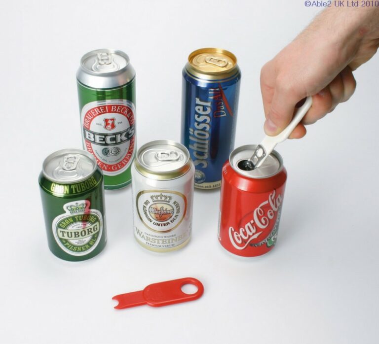 A series of cans with a hand using the Can Pop.