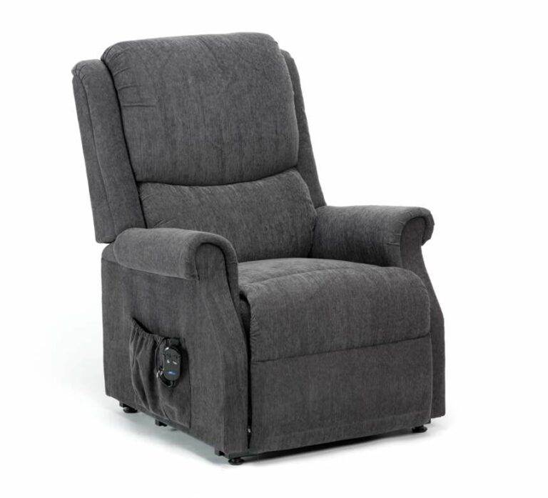 A Drive Indiana Single Motor Riser Recliner Chair tilted slightly right to the camera on a white background.
