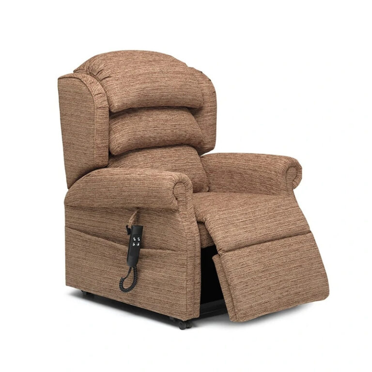 A Olympia Luxury Express Dual Motor Riser Recliner on a white background.
