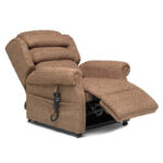 Olympia Luxury Express Dual Motor with the foot rest up on a white background