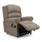 A Sitting Pretty Dorchester on a white background with the foot rest raised slightly.