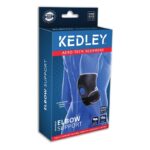 A blue and black box containing the Kedley Advanced Elbow Support on a white background.
