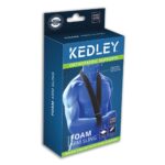 A blue box with a blue and green label holding the Kedley Advanced Foam Arm Sling