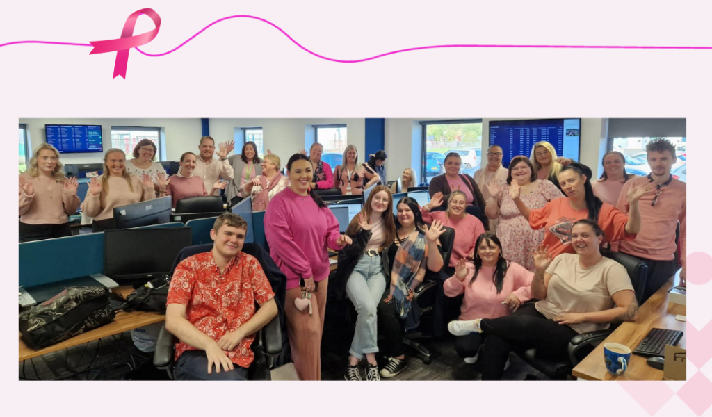 Premier Community staff at HQ wearing it pink.