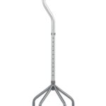 Silver Quad Cane on a white background. - closeup