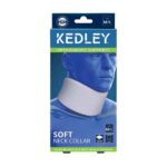 A blue box with a blue holding the Kedley Orthopaedic Support Neck Collar