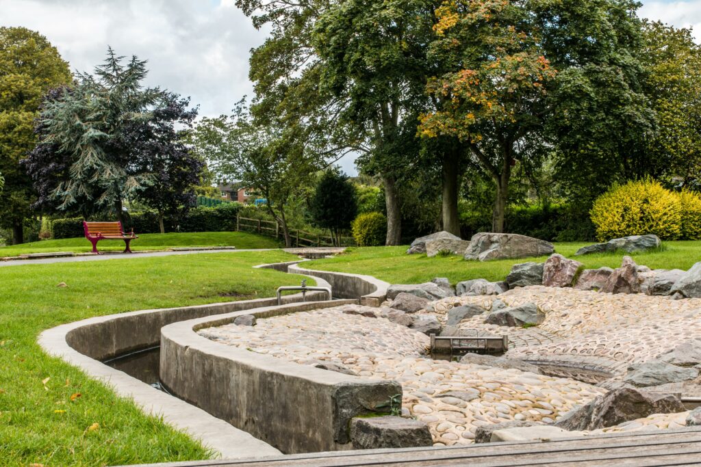 Image shows water feature in Swadlincote Park