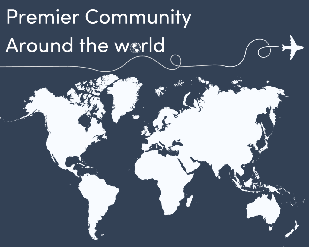 Premier Community: Around the World map