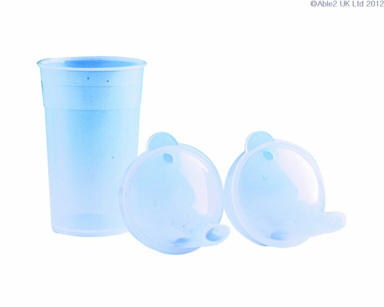Drinking Cup Clear With Two Lids on a white background.