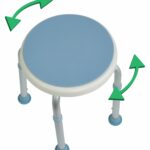 Drive Bath Stool with Rotating Seat with arrows indicating which way they turn, on a white background.