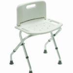 Folding Bath Bench with Back sitting on a white background.