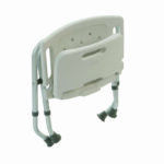 Folding Bath Bench with Back Folded sitting on a white background.