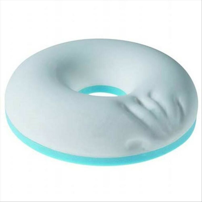 Harley Original Designer Ring Cushion with a hand print on one side showing the softness on a white background.
