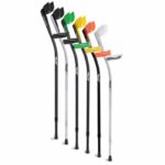 Let's Twist Again Crutches in various colours on a white background.
