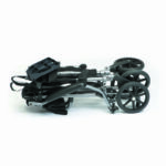 TraveLite Aluminium Transport Chair Full Folded, lying down on a white background.