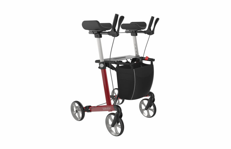 Server W/Navigator Rollator Red on a white background.