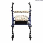 Rollator Makeover Set in Dog pattern back facing away from the camera on a white background.