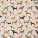 Rollator Makeover Set in Dog pattern Fabric Swatch