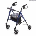 A Rollator Makeover Set in Navy Blue Paisley facing forward and slightly left to the camera on a white background.