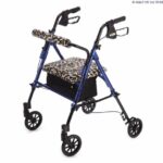 A Rollator Makeover Set in Cream Leopard facing front and slight left to the camera on a white background.
