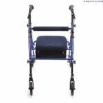 Rollator Makeover Set in Navy Blue Plain facing backwards from the camera, on a white background.
