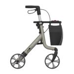 A Space LX Art Line Rollator in Champagne facing the right of the camera on a white background.