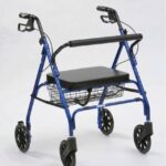 Heavy Duty Rollator Blue on a white background.