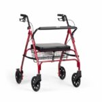 Heavy Duty Rollator Red on a white background.