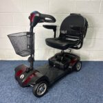 a scooter with a basket on the back