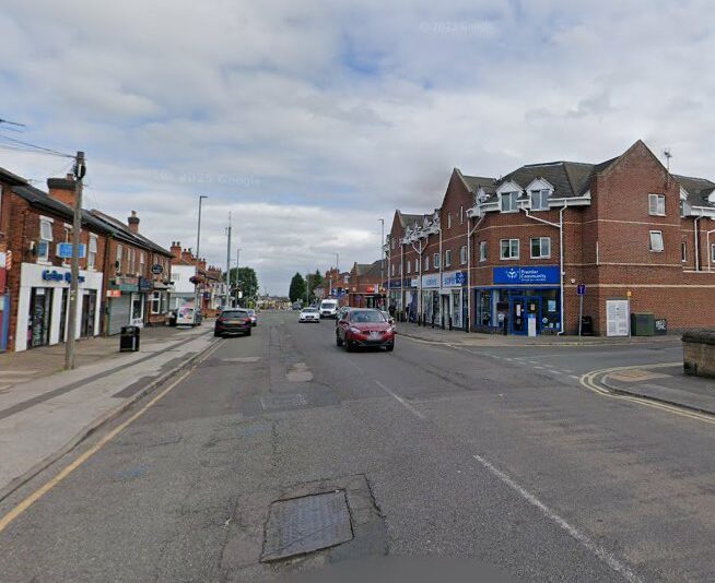 Image of Carlton Hill in Nottinghamshire showing Premier Community Mobility shop and Home Care in Carlton on the right hand side