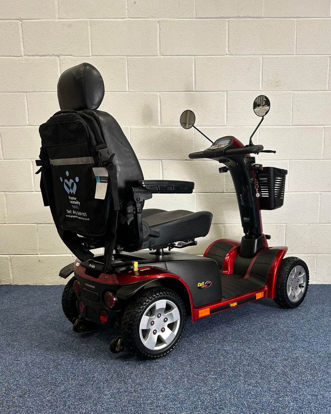 Approved Used Pride Colt Pursuit, red with basket and 2 mirrors