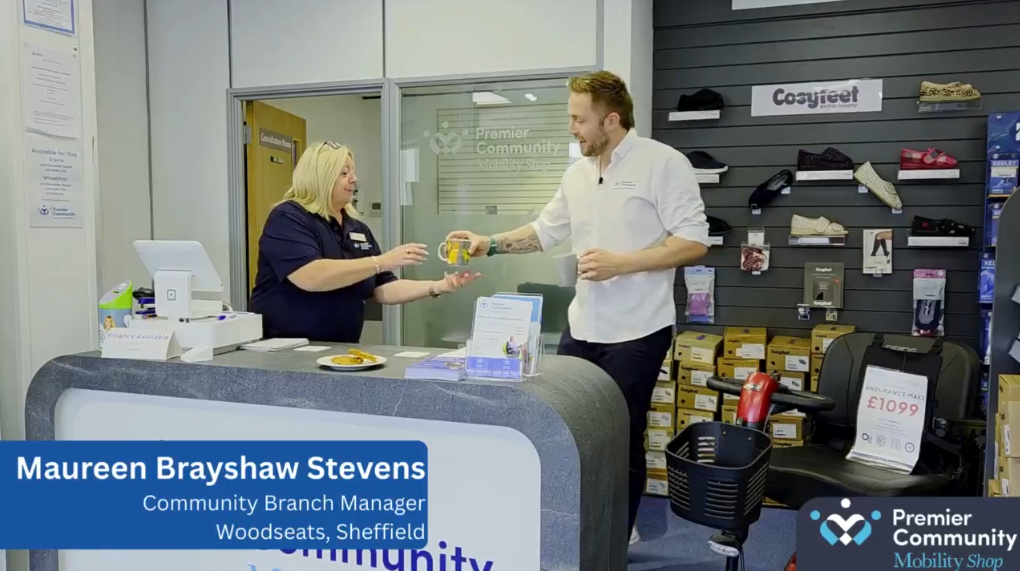 Tim talks Mobility Aids with Maureen from our Sheffield Mobility Shop.